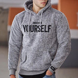 Winter hoodies men furry warm sweatshirt letter embroidery fashion Loose brand hoodie men Sweatshirts