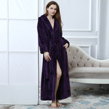 Women Winter Plus Size Long Warm Flannel Bathrobe Men Kimono Velvet Bath Robe Bride Dressing Gown Lovers Robes Night Sleepwear