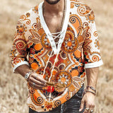 African Dashiki Print T-Shirt Men Bazin Print V-neck Half Sleeve Fashion Linen Party Bandage Nigeria Clothes Ankara Casual Top