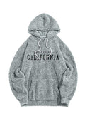 Hooded Hoodie for Men Fuzzy Fluffy Sweatshirt California Embroidered Streetwear Hoodies Unisex Long Sleeves Pullover Tops