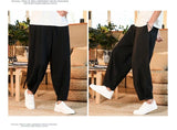 Japanese Loose Men's Cotton Linen Pants Male Summer New Breathable Solid Color Linen Trousers Fitness Streetwear Plus Size M-5XL