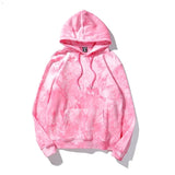 Tie Dye Hoodie Plush Keep Warm Fashion Men Drawcord  Coat Tops Unisex Hip Hop Men High Street Essential Hoodies