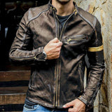 Autumn Motorcycle Leather Jacket Men Street Fashion Bomber Jackets Casual Stand Collar Coat Mens Retro Pu Biker Outwear 5xl