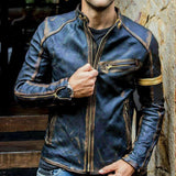 Autumn Motorcycle Leather Jacket Men Street Fashion Bomber Jackets Casual Stand Collar Coat Mens Retro Pu Biker Outwear 5xl