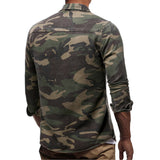 Men's Casual Long Sleeve Camouflage Denim Shirts Outdoor Mountaineering Wear Lapel Button Army Green Cotton Male Blouse