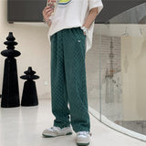 3 Color Plaid Pants Men Fashion Retro Casual Wide Leg Pants Mens Japanese Streetwear Loose Hip Hop Straight Pants Mens Trousers