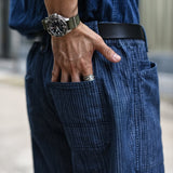 Mens Pants Cargo Pants Men Vintage Stripe Denim Trousers Straight Leg