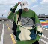 Men Hip Hop Streetwear Men Knitted Sweater Harajuku Cloud Embroidery Pullover Autumn Cotton Casual High Street Sweater