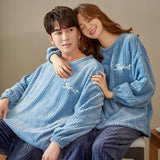 Winter Couples Pyjamas Sets Women Man Thicken Hoodies Pajamas Cartoon Anime Panda Sleepwear Lovers Soft Warm Homewear pijama set