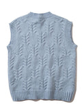 Vintage Sweater Vest Men's Knitted Sleeveless Men Sweaters Retro V-neck Pullover Blue Japanese Streetwear Harajuku