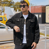 Men's Denim Jackets Plus Size Jeans Coats with Pockets Classic Design Loose Casual Oversized Male Streetwear Clothing