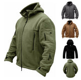 Men's US Tactical Outdoor Jacket Winter Thermal Fleece Windproof Hiking Outwear Sports Hooded Zip Up Mens Military Army Coat