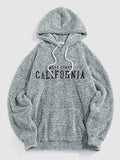 Hooded Hoodie for Men Fuzzy Fluffy Sweatshirt California Embroidered Streetwear Hoodies Unisex Long Sleeves Pullover Tops