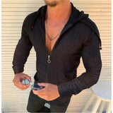 Hot sale Fashion Long/Short sleeved Hoodie Zipper T shirt Men clothing Summer Solid color Casual Plaid print Open Stitch Th