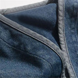 Japan Style Amekaji V-Neck Single Breasted Men Denim Jacket Spring Mens Vintage Jean Jacket