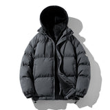 Korean Winter Jacket Streetwear Men's and Women's Couple Hooded Outerwear Thicken Warm Coat Oversized Puffer Jacket with Hood