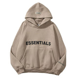 Foesce Essentials Hoodie 3M Reflective Letter Printing Sweatshirt High Quality Fashion Brand Oversize Hip-hop Loose Unisex Pullover