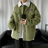 Men's Cotton Jacket New Lambswool Cotton Loose Stand-up Collar Cotton-padded Jacket