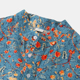 Foesce Summer New Short Sleeve Floral Hawaiian Shirt Men Half Placket Collar Beach Shirt Men Casual Holiday Vacation Clothing 3XL