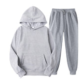 Men's Tracksuit Jogger Sportswear Casual Sweatershirts Sweatpants Streetwear Pullover Solid Color Fleece Sports Suit Men Sets