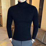 Men Turtleneck Sweaters and Pullovers  New Fashion Knitted Sweater Winter Men Pullover Homme Wool Casual Solid Clothes