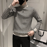 Fashion Loose Turtleneck Knitted Korean Sweater Men Clothing Autumn New Loose Casual Pullovers All-match Warm Tops