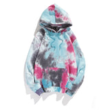 Tie Dye Hoodie Plush Keep Warm Fashion Men Drawcord  Coat Tops Unisex Hip Hop Men High Street Essential Hoodies