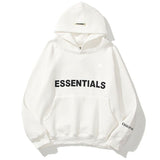 Foesce Essentials Hoodie 3M Reflective Letter Printing Sweatshirt High Quality Fashion Brand Oversize Hip-hop Loose Unisex Pullover