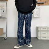 Tie Dye Jeans Men's Jeans Loose Straight Pants High Street Jeans Casual Long Pants Jeans for Men  Men Jeans