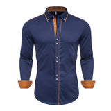 Men Shirts Europe Size New Arrivals Slim Fit Male Shirt Solid Long Sleeve British Style Cotton Men's Shirt Office