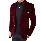 5XL New Autum Velvet Wedding Dress Coat Mens Blazer Jacket Fashion Casual Suit Jacket Stage Men's Business Blazers Costume Homme