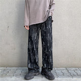 Tie Dye Jeans Men's Jeans Loose Straight Pants High Street Jeans Casual Long Pants Jeans for Men  Men Jeans