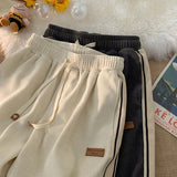 Men's Corduroy Pants Spring and Autumn Fashion Striped Sports Pants High Street Retro All-match Casual Sweatpants New