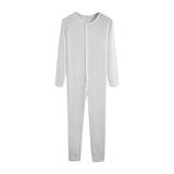 Men Button Home Wear Solid Color Long-sleeved Comfortable Rompers Tight-fitting Casual Pajamas Sexy Pajamas Lounge