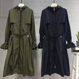 Spring and Autumn Windbreaker Men's and Women's New Casual Long British Temperament Windbreaker Belt Trench Long Coats