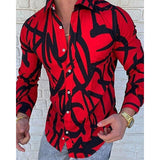 Foesce Fashion Floral Printed Short Sleeve Shirts Men Spring Summer Casual Loose Turn-down Collar Buttoned Cardigan Shirt Men's Clothes