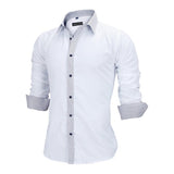 Men Shirts Europe Size New Arrivals Slim Fit Male Shirt Solid Long Sleeve British Style Cotton Men's Shirt Office