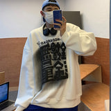 Foesce Colorful Foaming Printing Sweatshirt For Men Loose Fashion Korean Clothing Hip Hop Streetwear Autumn Male Hoodie