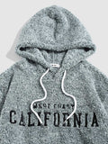 Hooded Hoodie for Men Fuzzy Fluffy Sweatshirt California Embroidered Streetwear Hoodies Unisex Long Sleeves Pullover Tops