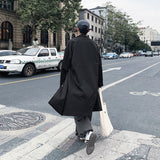 Green Black Beige Trench Coat Men Fashion Oversized Long Coat Men Streetwear Loose Windbreaker Jacket Mens Overcoat M-2XL