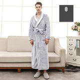 Plus Size Flannel Couple Robe Sleepwear New Autumn Winter Long Kimono Bathrobe Gown Nightwear Casual Coral Fleece Home Clothes