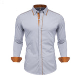 Men Shirts Europe Size New Arrivals Slim Fit Male Shirt Solid Long Sleeve British Style Cotton Men's Shirt Office