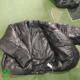 High Street Kanye Thick Jacket Spiral Color-block Faux Leather Padded Jacket Men Women Zip Coat