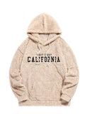 Hooded Hoodie for Men Fuzzy Fluffy Sweatshirt California Embroidered Streetwear Hoodies Unisex Long Sleeves Pullover Tops