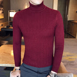 Men Turtleneck Sweaters and Pullovers  New Fashion Knitted Sweater Winter Men Pullover Homme Wool Casual Solid Clothes