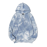 Tie Dye Hoodie Plush Keep Warm Fashion Men Drawcord  Coat Tops Unisex Hip Hop Men High Street Essential Hoodies