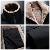 Men Winter Windproof Warm Thick Fleece Jacket Man Fashion Casual Solid Coats Autumn Brand Outwear Outdoor Classic Jacket