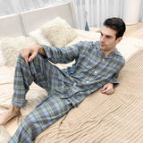 Men Pyjamas for Autumn and Winter Men's Ground Plush Cloth Flannel Warm Long Sleeved Long Pants Homewear Suit Men Pyjama Sets