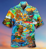 Foesce Loose Breathable 3d Print Trendy Cool Fashion Hawaiian Shirts Beach Party Tops Short Sleeves Summer Men's Shirts