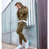 Men's Tracksuits Spring Hooded Sweatshirt Long Pants 2 Piece Set Male Casual Running Training Sportswear Autumn Gyms Sweat Suits